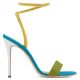 GEORGINA Green and yellow suede sandal