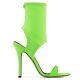 AGNES Saturated green calf leather and neoprene open toe boot