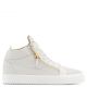 KRISS White crocodile-embossed mid-top