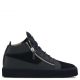 KRISS Dark blue suede and calfskin mid-top