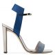 BRIELLE Blue denim and leather sandal