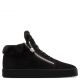 KRISS Black calf suede mid-top