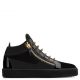 KRISS SPARKLE Black suede mid-top