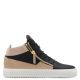 KRISS Black calfskin leather mid-top