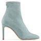 CELESTE Light blue laminated stretch fabric boot