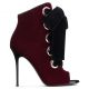 JEANNINE Burgundy velvet boot